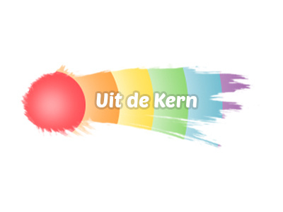'Uit De Kern'-Logo artistic brush colorful core friendly newspaper column paint rainbow stroke