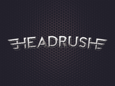 Headrush Band Logo amplifier band carbon chrome classic logo metal music rock shiny wings