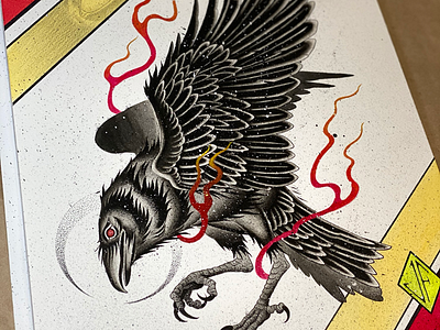 Raven watercolor painting artwork illustration watercolor