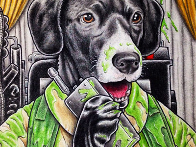 Venkman art color pencils dogs drawing ghostbusters illustration portrait