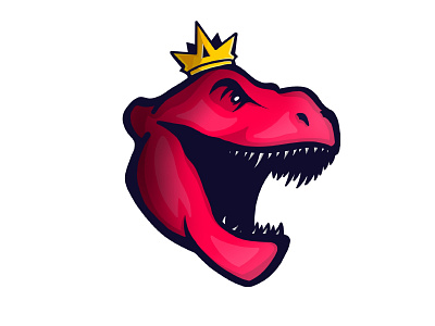 Crowned T-Rex E-sports Logo design illustration logo
