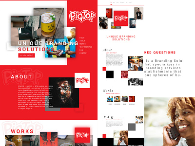 PIQTOP Website Redesign branding red
