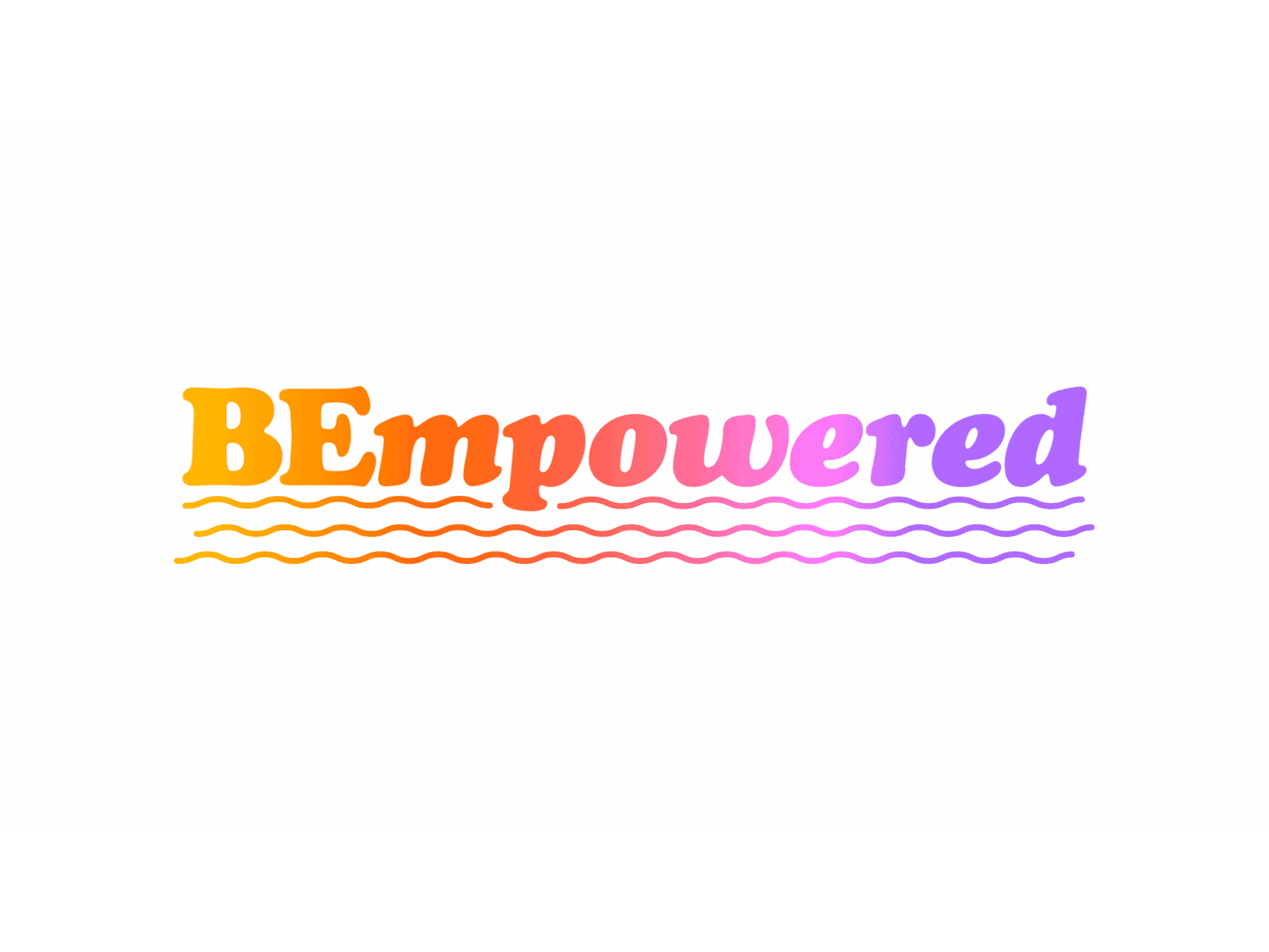 BEmpowered Logo animation brand branding design empowerment feminism gradient graphic design logo logo design motion tech typography waves women