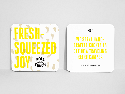 🍋 Roll With The Punch 🍋 brand identity branding catering coasters cocktail food and beverage lemon logo punch roll service