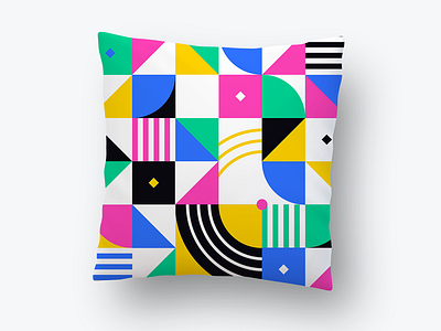 Throw pillow design color colorful geometric geometry graphic design mockup modern pillow shapes vector