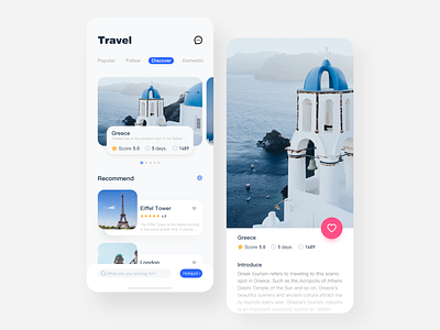 Travel App ui ux