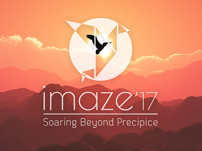 imaze'17 Logo Design 2017 adobe illustrator adobe photoshop bird bird icon branding design festival festival poster fly gujarat illustration india logo logo design mark montain origami sun symbol