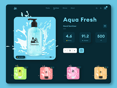 Ecommerce Web App Design to buy Sanitizer (UX Design)