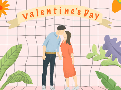 Happy Valentine's Day illustration ui ux