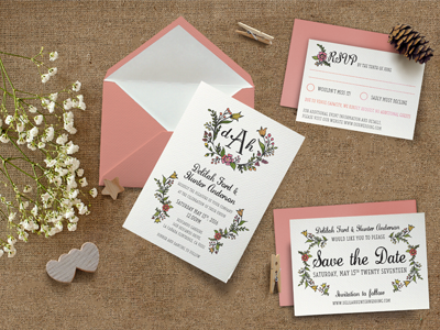 Whimsical Garden Digital Invitation Suite beautiful digital floral invitation suite invitations save the date self print suite wedding invitation weddings whimsical