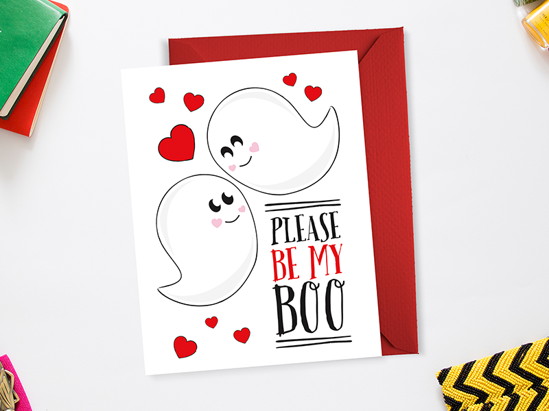 Please Be My Boo for sale ghost valentines day valentine card cute pun