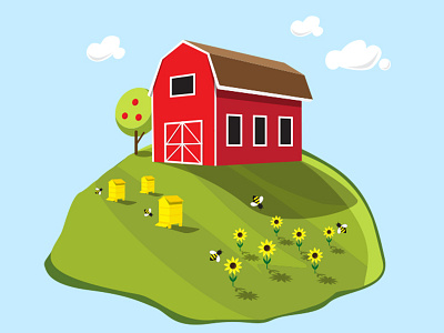 Farm bees country farm illustrator vector