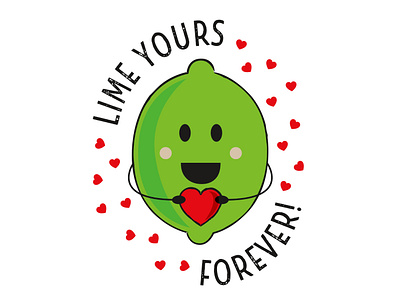 Lime Yours Forever! cute design digital fun greeting card illustration illustrator pun punny vector