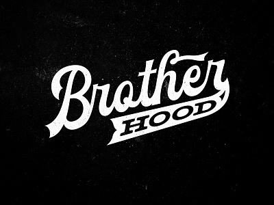 Brotherhood Brand black white distressed handlettering logo masculine typography