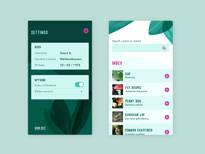 Nature app app app design bird app forest nature uidesign uxdesign