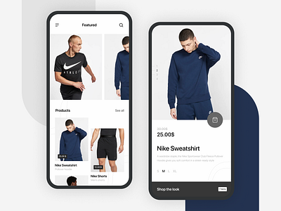 Nike App — Online Store Concept app clean design flat interface ios mobile mobile ui shop store ux