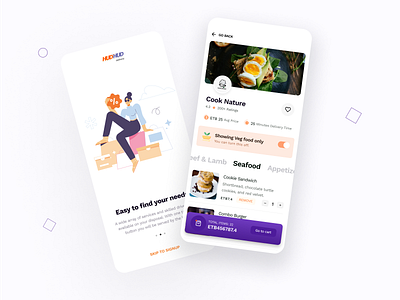 Food Delivery Service APP UI app design fl minimal typography ui ux