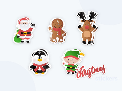 Christmas Stickers🎅 christmas design illustration stickers vector