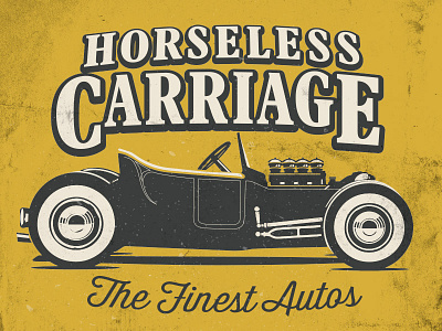 Horseless Carriage Graphic graphic hot rod illustration logo typography