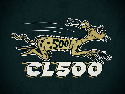 CL 500 cartoon motorcycle suess typography vintage