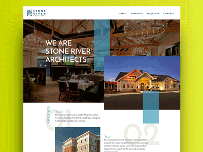 Stone River Architects Website Mock architecture mosaic ui ux web design web site