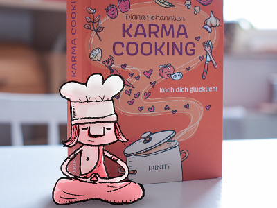 Cover illustration for the book Karma Cooking