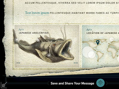 Message In A Bottle UI fish interactive message sea monster touch screen ui