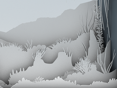 3D Reef 3d animation cinema 4d cut illustration lighting paper projection render