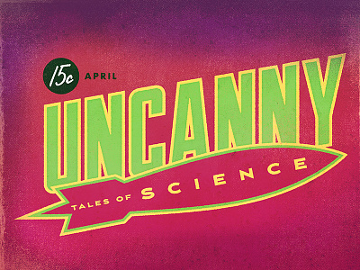 Uncanny Tales of Science illustration logo pulp retro textures vintage