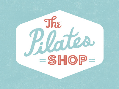 The Pilates Shop badge custom type lettering logo pilates typography