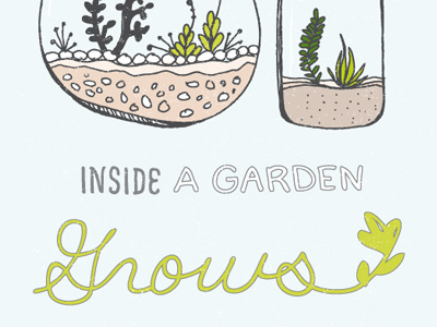 terrarium illustration print terrarium