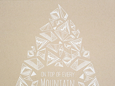Mountain Poster dirty projectors kraft mountain silkscreen white