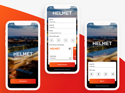 Helmet Library signup screen - Daily UI #001