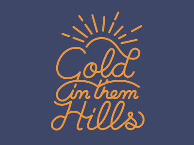 Gold in Them Hills cursive design gold ron sexsmith script type typography