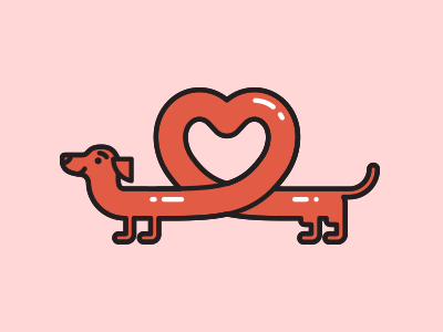 Dachshund Luv dachshund design dog heart icon illustration love