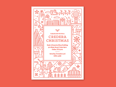 Credera Christmas Cards card christmas dallas denver houston illustration stationary