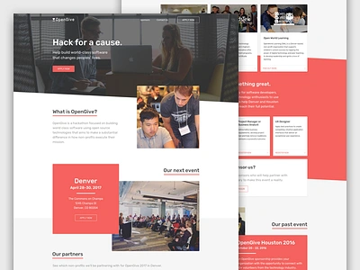 OpenGive Website Design colorado denver hackathon non profit opengive ui website