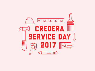 Credera Service Day 2017 build construction credera dallas hammer helmet illustration service tools