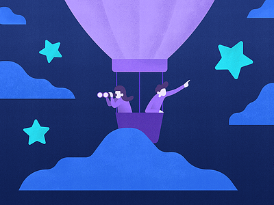 7-Star Design Principle balloon blog design design thinking hot air balloon illustration star startup