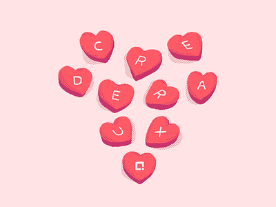 Valentine's Day Post candy halftone heart illustration valentines valentines day