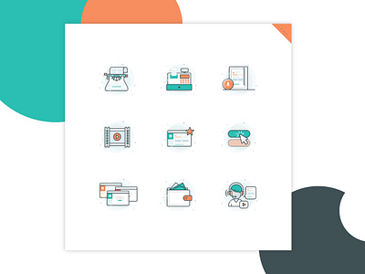 Custom Icon Set flat flat design icon icon design icon set line icon ux vector