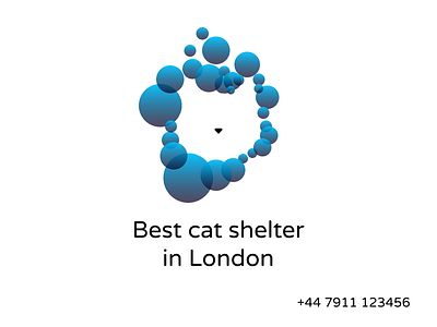 Cat shelter design flat illustration