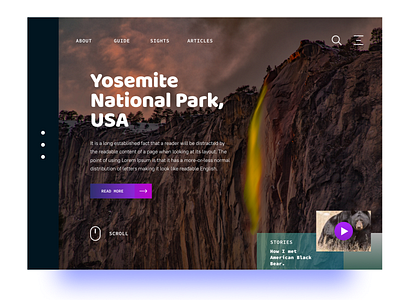 Main page for Yosemite National Park, USA