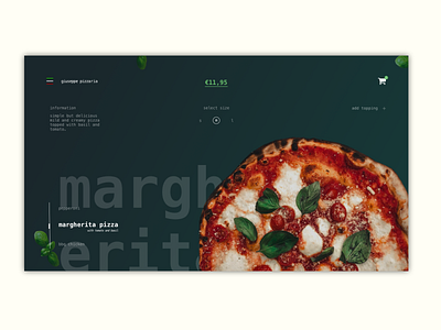 Pizza Margherita Webdesign branding clean design food minimal typography ui ux web website