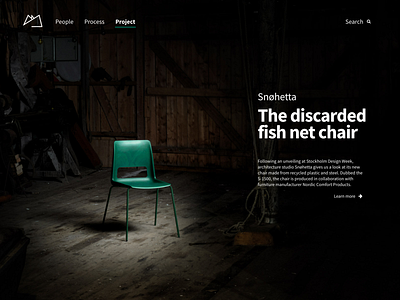Snøhetta Chair clean design minimal ui ux web website