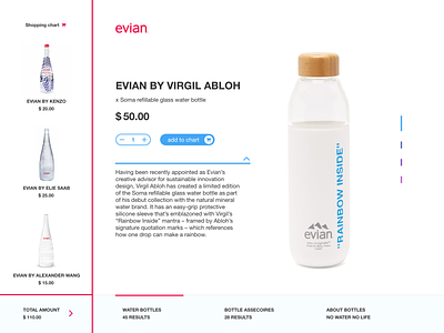 Evian x Soma x Virgil Abloh clean design minimal ui ux web website