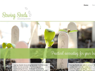 Sowing Seeds Accounting Services Website accounting bookkeeping fresh green growth small business