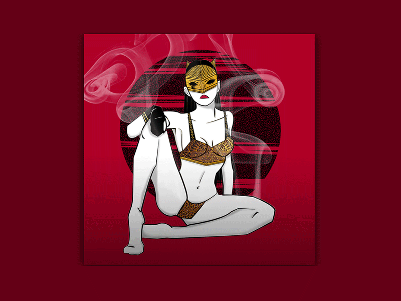Catwoman - Illustrations art artist catwoman concept design drawing fashion gold graphic illustration illustrator photoshop red sketch smoke vector woman womanpower