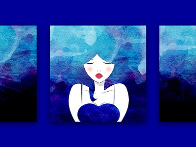 Blue Woman blue colorful conception creation design drawing graphic illustration sketch vector woman