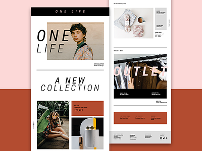 One Life : Emailing conception creation design ecommerce emailing fashion graphic graphicdesign inspiration mode newsletter photography red web webdesign